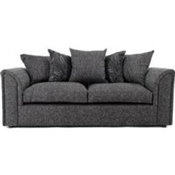 Furnishings For Less UK Byron Dundee Chenille Fabric 3 Seater Scatter Back Grey or Light Grey Sofa
