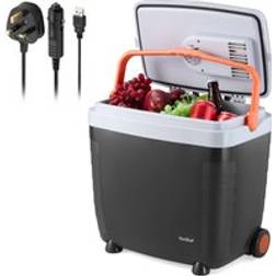 VonShef 28L Electric Cool Box Insulated Hot Cold Function Cooler with Wheels