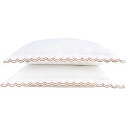 Christy Scallop Edge Cotton Sateen Oxford Pillowcases One Size - Pillow Case Red