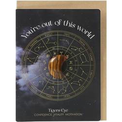 Something Different Out Of This World Tiger's Eye Crystal Moon Greeting Card