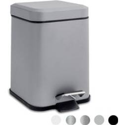 Harbour Housewares Square Bathroom Pedal Bin 3 Litre Grey One Size