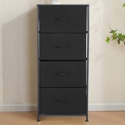 Alivio 4 Black Drawers with Steel Frame 30 x 40 x 93.7 cm Chest of Drawer
