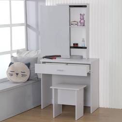 Home Source Grey Set With Mirror 151 cm Dressing Table