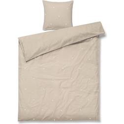 Juna Daisy Sengetøy 140x200 cm Sand/Hvit Dynetrekk Hvit, Beige (200x140cm)