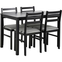 Actona Alicante Matgrupp Bord Och 4 Stolar 70x110cm Svart Bordsgrupp 5st