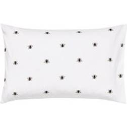 Joules Botanical Bee Standard Pillowcase Örngott Blå, Vit
