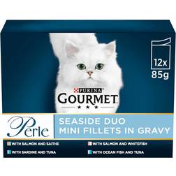 Purina Gourmet Perle Seaside Duo in Gravy Wet Cat Food 12x85G Pack of 4