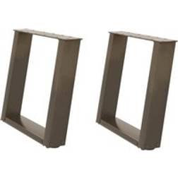 vidaXL Soffbordsben U-formade 2 st Naturstål 50x(42-43) cm Stål Bordsben