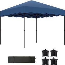 OutSunny Pavillon 3x3m Wasserabweisend Stabil Winterfest Pop-up Faltpavillon mit UV Schutz 50+