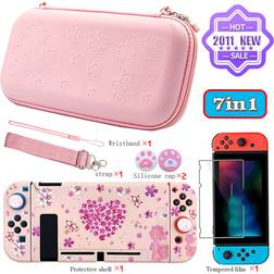 Maxpower Sakura Pink Portable Storage Bag for Nintendo Switch 7IN1