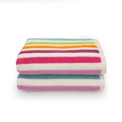 Allure Bath Fashions Cali Multicoloured Striped Towels Pack Of 2 Bath Towel Multicolour