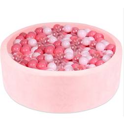 Triclicks Kids Foam Ball Pit Round Pink White Transparent
