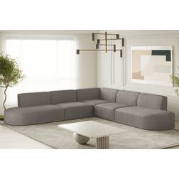 Fun-Möbel Ecksofa Designersofa PALMA in Stoff Scala Grau Seite Sofa