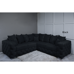 Snooze Online Black Velvet 5 Seater Corner Sofa