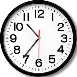 Retoo Geräuschlos Design-Wanduhr 200 mm Schwarz Wanduhr