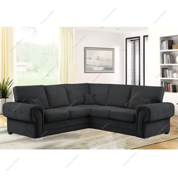 Snooze Online Black Velvet 5 Seater Corner Sofa