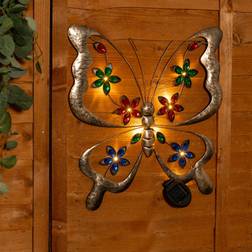 ValueLights Solar Outdoor Multi Coloured Wall Art Garden Fence Ornament Light