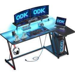 ODK L Shaped Gaming Desk with LED Lights