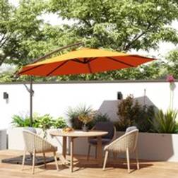 OutSunny Banana Parasol Cantilever Umbrella Garden with Base Weights 3 m