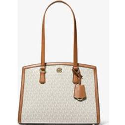 Michael Kors Chantal Medium Signature Logo Tote Bag - Natural