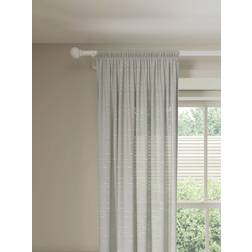 John Lewis Hidden Tab Slub Stripe Voile Curtain Panel Natural Putty