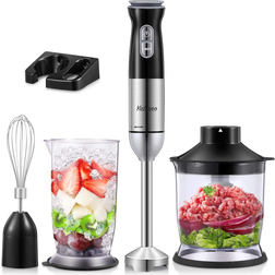Yabano 5 in 1 Stick Hand Blender Set for Kitchen 12 Speed Stainless Steel