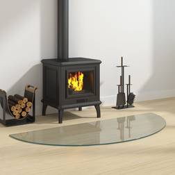 vidaXL Glasskiva För Öppen Spis Halvrund 1200 x 500 mm