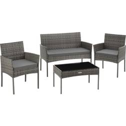 tectake Polyrattan Palese til 4 Personer - Grå Loungesæt
