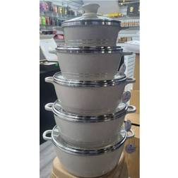 AmTech 5 Pc Die Cast Non Stick Stockpot Cooking Pan Pot Cookware Set with lid