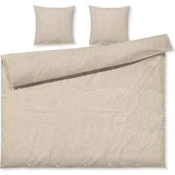 Juna Daisy Bäddset 220x220 cm Sand-Vit Påslakan Beige, Vit (220x220cm)