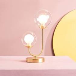 Dunelm Eliza 2 Light - Satin Gold Table Lamp