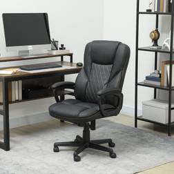 Homcom High Back Executive with Adjustable Height Arms Black Office Chair
