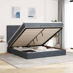 vidaXL Ottoman Bed with Mattresses 180 x 200 cm Dark Grey