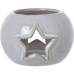 Hill Interiors White Ceramic Star Cut-Out Round Tealight Candle Holder