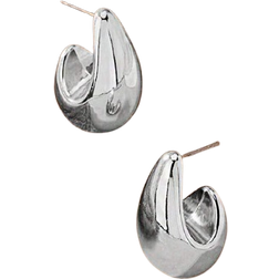Shein pair Of Silver Fashion Simple Glossy CShaped Earrings