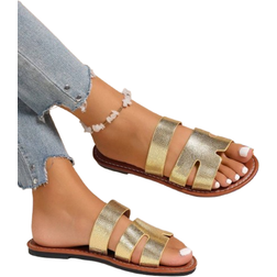 Shein Summer New Fashion Casual Women SlipOn Slippers Comfortable Flat Heel SlipOn Beach Sandals Summer Shoes