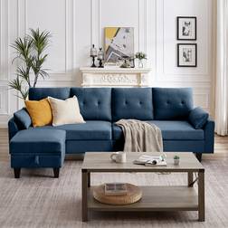 Latitude Run Linnzi 101" Upholstered Sectional w/ Chaise 35.0 H x 101.0 W x 19.7 D Sofa 101" 2pcs 4 Seater