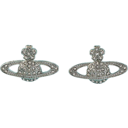 Shein 1pair Glamorous Zinc Alloy Rhinestone Planet Design Stud Earrings For Women For Daily Decoration