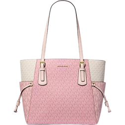 Michael Kors Voyager Large Color-Block Signature Logo Tote Bag - Pink
