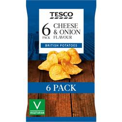 Tesco Cheese & Onion Crisps 6 x 25 g 25g 6pack