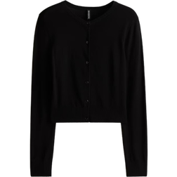 H&M Figurnaher Cardigan - Schwarz