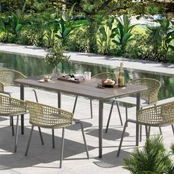 OutSunny Garden Table with Rust Resistant Metal Frame Dark Grey