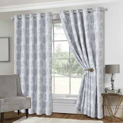 Lewis's Tuscany Eyelet Curtains 46 x Drop 90 in Silver