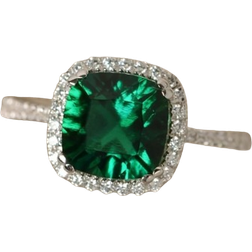 Shein 1pc Fashionable Square Shape Cubic Zirconia Ring For Women