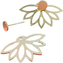 Shein 1pair Minimalist Style Floral Petal Earrings That Can Be Worn Two Ways