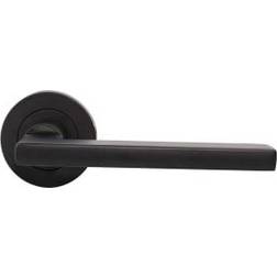Wickes Milan Matt Black Round Rose Door Handle 1