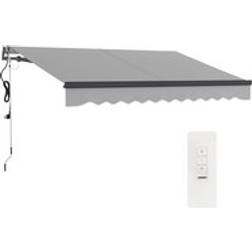 OutSunny 3 x 2.5m Electric Retractable Awning with Aluminium Frame Light Grey