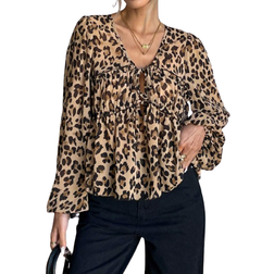 Shein Lässig Hemd Mit Leopardenmuster - Leopardenmuster