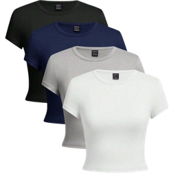 Shein Lässig Rundhals T-Shirt Set - Sommer