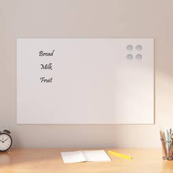 vidaXL Väggmonterad Magnettavla Vit 80x50 cm Härdat Glas